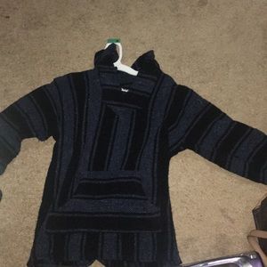 medium blue and black baja hoodie